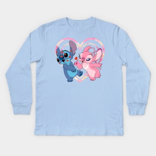 Stitch and Angel Kiss Kids Long Sleeve T-Shirt